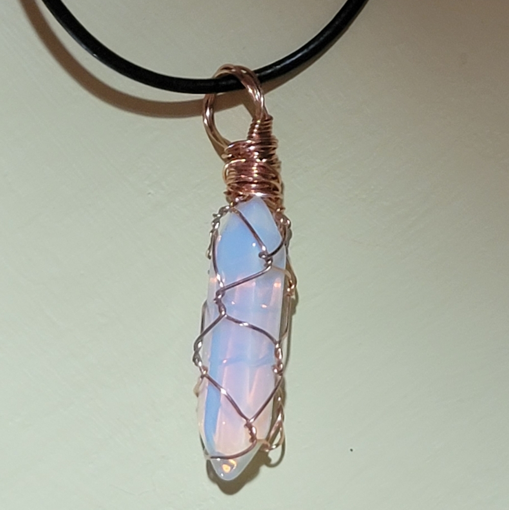 Wire Wrapped Opal Crystal Neck - Picture 3 of 5
